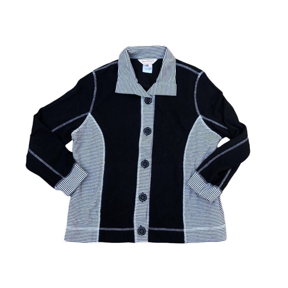 NORM THOMPSON Button Cardigan Sweater Jacket Womens L/P Black Button Long Sleeve